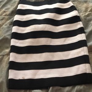 a black and white formal skirt